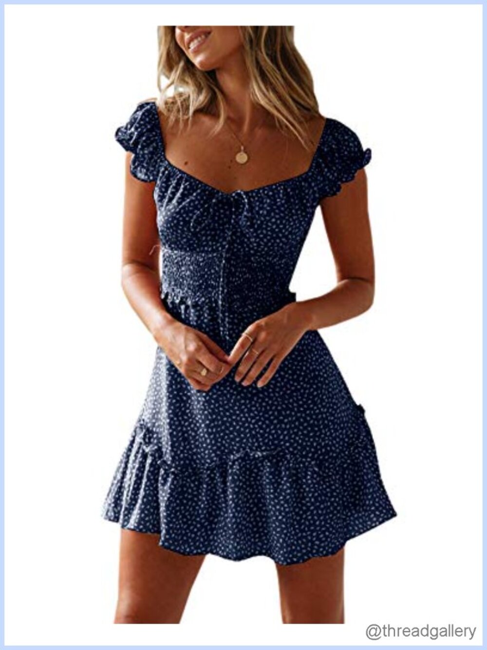 Women Summer Sundress Cap Sleeve Sweetheart Neck Print Mini Dress